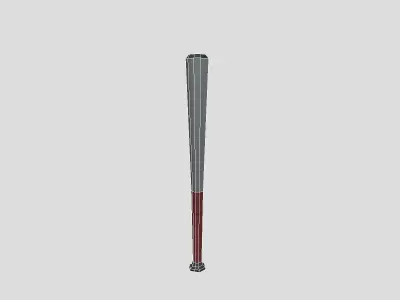Steel Baseball Bat Low-poly with textures Low-poly 3D model