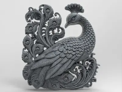 peacock cnc model 3D print model
