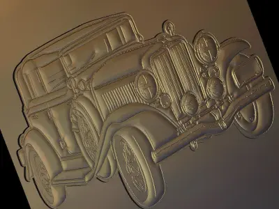 Classic Car Suitable for embossing Hot Foil Technique 3D model