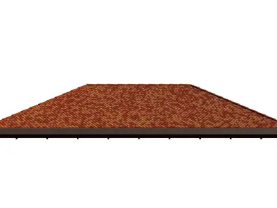 Hip roof  with clay tile 2302 3D model