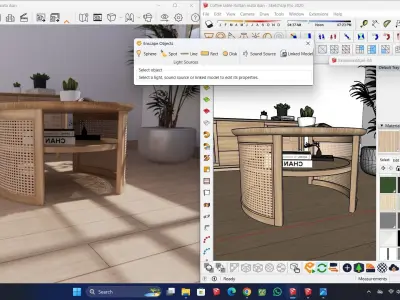 Coffee table rattan  3D model