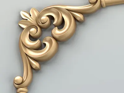 Carved decor corner 012 3D model