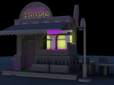 Ice Cream Shop Free low-poly 3D model