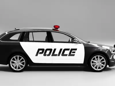 Police Skoda octavia Low-poly 3D model