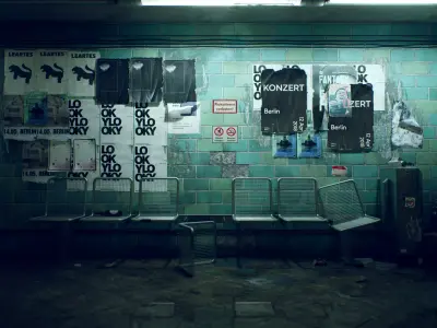 Abandoned Subway Station in Berlin Environment Low-poly 3D model