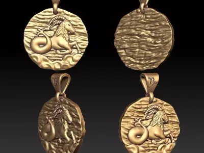 Horoscope Capricorn pendant 3D print model