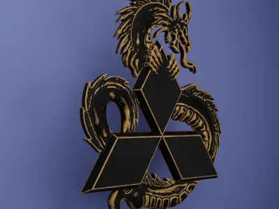 Custom Car Dragon Logo for 3D print 3D print model