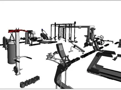 GYM Revit Families Low-poly 3D model