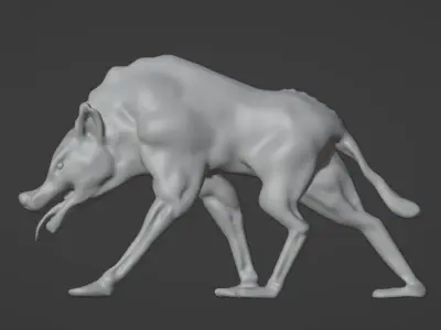 Hyena High Polly 3D model