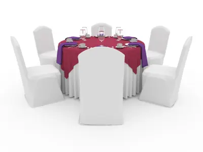 Banquet Table and Chair 32 3D model