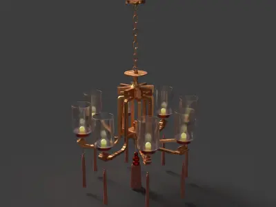 Chinese glass palace lantern  Low-poly 3D model