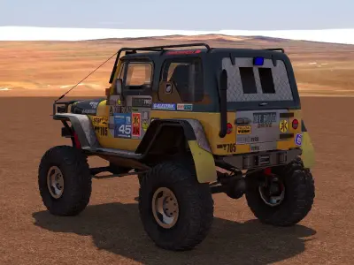 Jeep Wrangler Custom Off-Road Low-poly 3D model