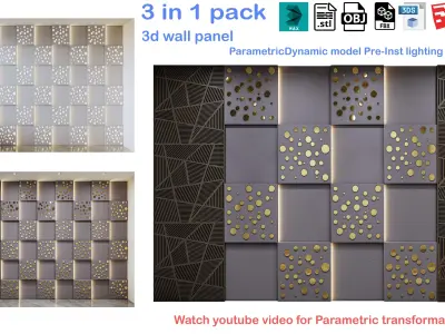 Decorative Wall Panel 3D wall panel 3d panel 3D model