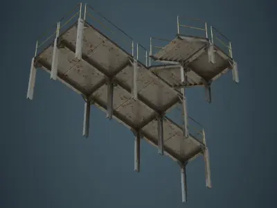 Industrial Platform 1B Low-poly 3D model