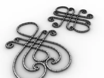 Wrought iron elements collection 3D model