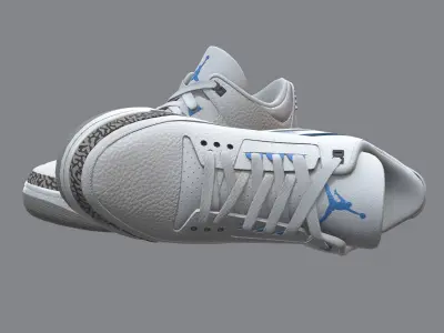 Air Jordan 3-retro sneakers 2 Low-poly 3D model
