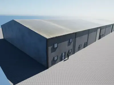 Hangar Garage - Unreal Engine Project  Low-poly 3D model