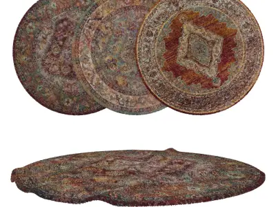 Round Rug Set 68 3D model