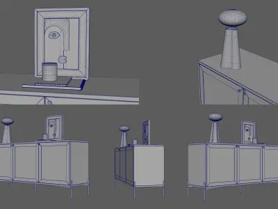 Sideboard Vienna with Deco 3D model