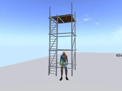 Mesh Scaffolding Set Low-poly 3D model