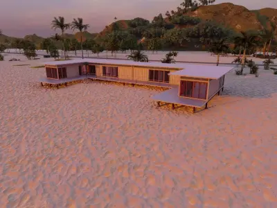 Temporary villa - villa condo - container building 3D model