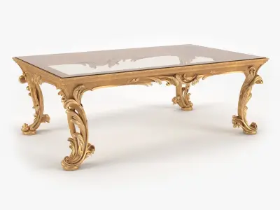 Luxury Coffee Table Chelini Art 1064 - Gold 3D model