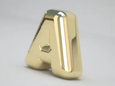 Gold A Balloon 3D model