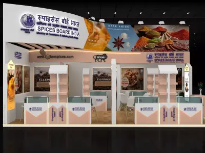 8mtr x 6mtr expo stall 2side open Exhibition Stand Design 3D model