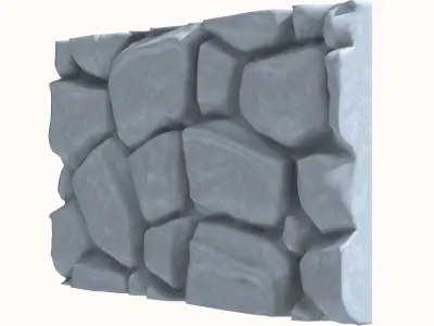 Jagged Schist Stone Wall Module 3D model