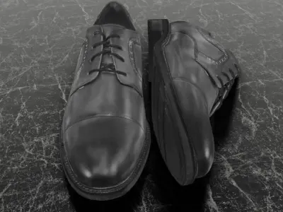 CLASSIC 3D SHOE - BLACK Low-poly 3D model