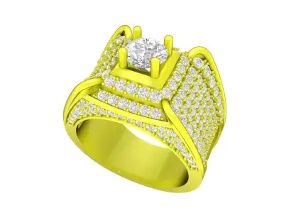 7297 luxury korean style diamond men ring 3D print model