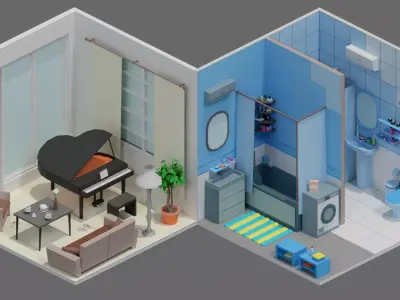 room 12 Low-poly 3D model