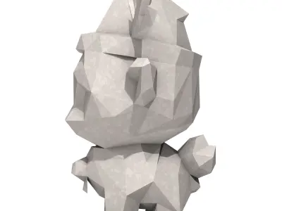 Cartoon Christmas Reindeer Low Poly 3D print model