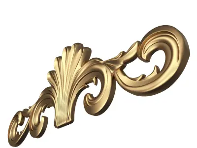 Carved Plaster Molding Decoration 012 Low-poly 3D model