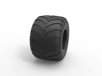 Monster Jam tire Scale 1 to 25 3D print model