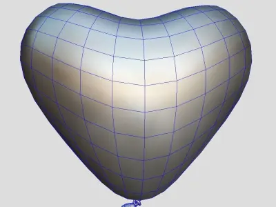 Balloon Heart Low-poly 3D model