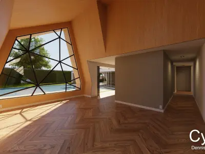 Modern villa 2021 Blender Eevee and Cycles 3 without furniture Low-poly 3D model