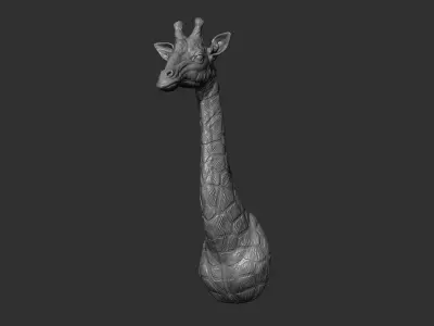 Giraffe head bust 3D print model