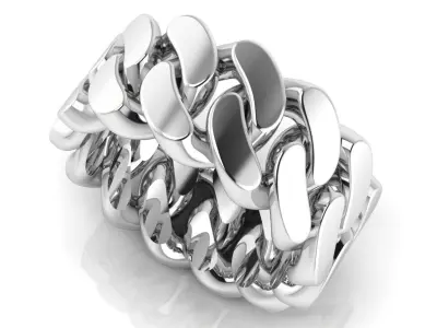 Cuban Link Chain Ring 10 mm Wide - DIFERENT SIZES 3D print model