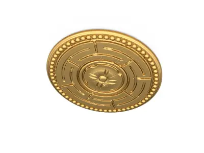 Classic round decor ornament carved 19  3D model