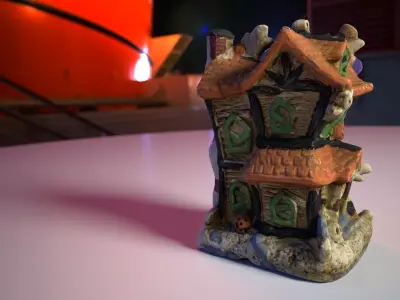 0002-02 Haunted House Low-poly 3D model