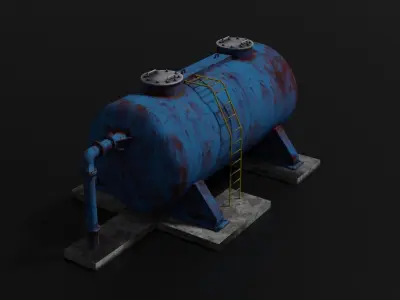 Oil tank Low-poly 3D model shop