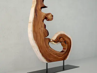 Wooden Decoration on Stand 3D model