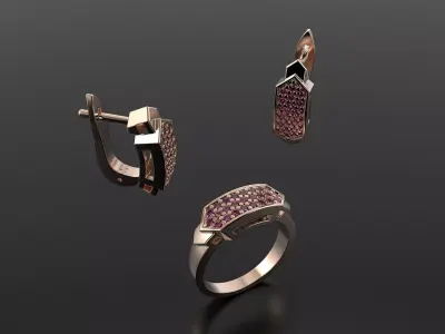 Diamond set 3D print model