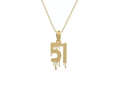 Model 1284 51 Bloody Terror Initial Number Pendant 3D print model