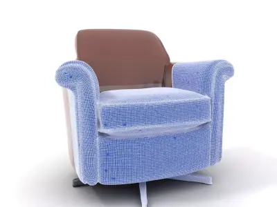 Luxurious Leather Armchair model pack Low-poly 3D model