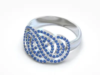 Eternity pattern multiple gemstone diamond ring Free 3D print model
