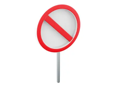 3d  No waiting sign icon 3D model