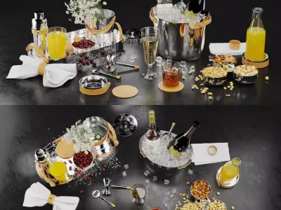 Bar decor collection 3D model