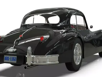 Jaguar XK140 Coupe 1954 Low-poly 3D model